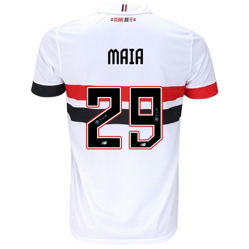 Gyermek Pablo Maia #29 Fehér Piros Fekete Hazai Jersey 2024/25 Mez Póló Ing