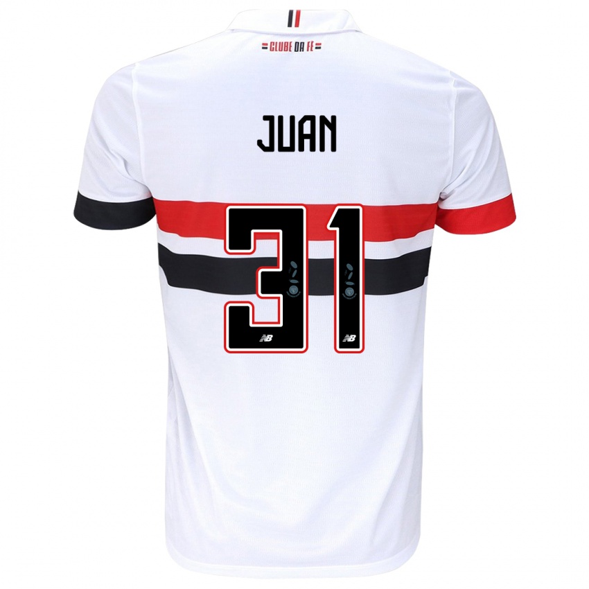 Gyermek Juan #31 Fehér Piros Fekete Hazai Jersey 2024/25 Mez Póló Ing