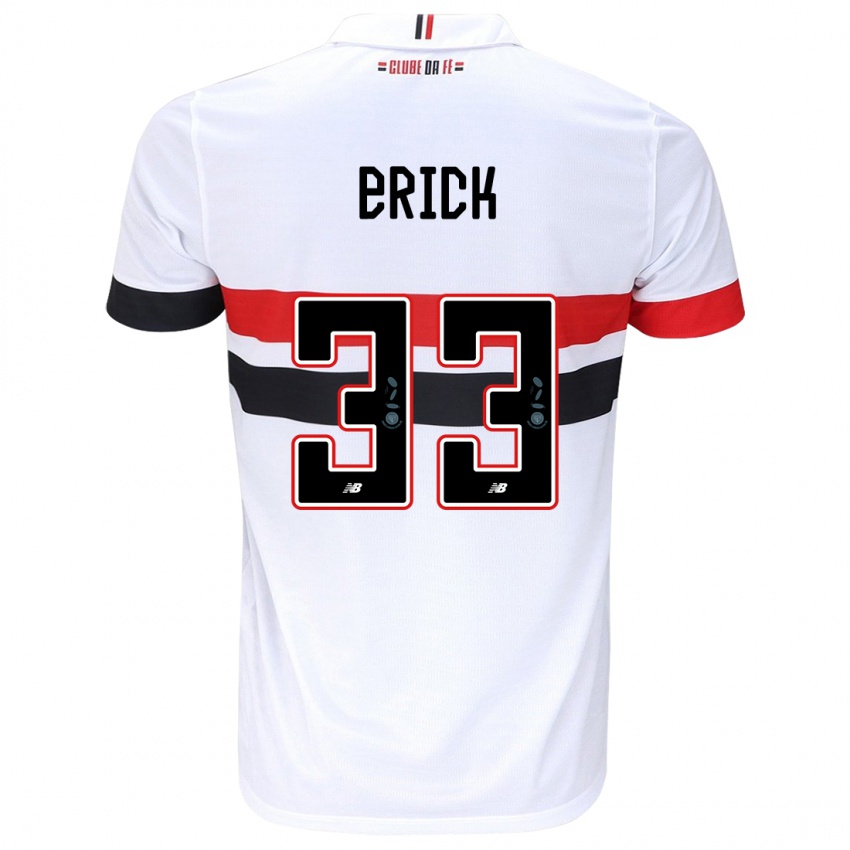 Gyermek Erick #33 Fehér Piros Fekete Hazai Jersey 2024/25 Mez Póló Ing