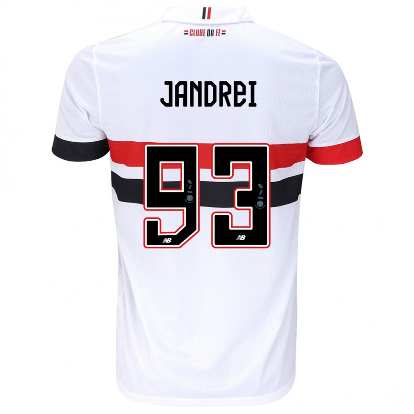 Gyermek Jandrei #93 Fehér Piros Fekete Hazai Jersey 2024/25 Mez Póló Ing