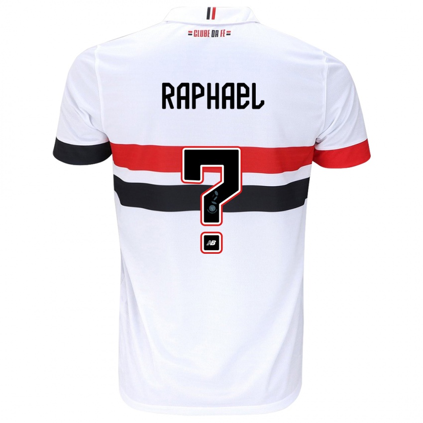 Gyermek Raphael #0 Fehér Piros Fekete Hazai Jersey 2024/25 Mez Póló Ing