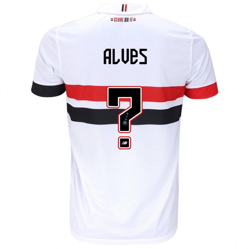 Gyermek Matheus Alves #0 Fehér Piros Fekete Hazai Jersey 2024/25 Mez Póló Ing