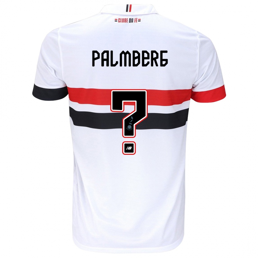 Gyermek Palmberg #0 Fehér Piros Fekete Hazai Jersey 2024/25 Mez Póló Ing