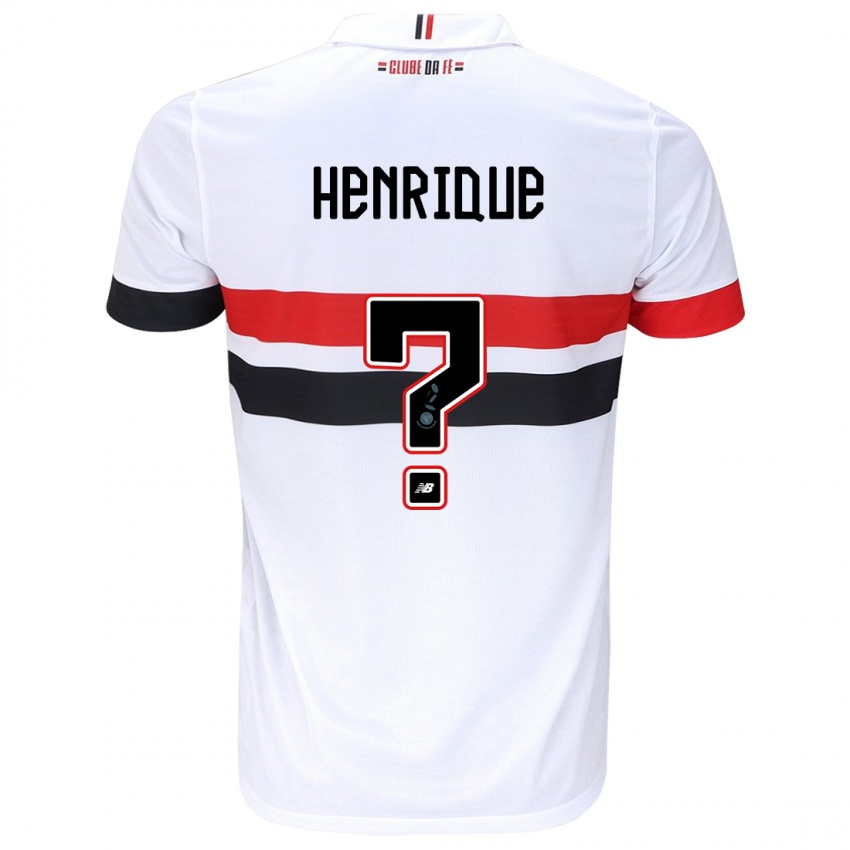 Gyermek Luiz Henrique #0 Fehér Piros Fekete Hazai Jersey 2024/25 Mez Póló Ing