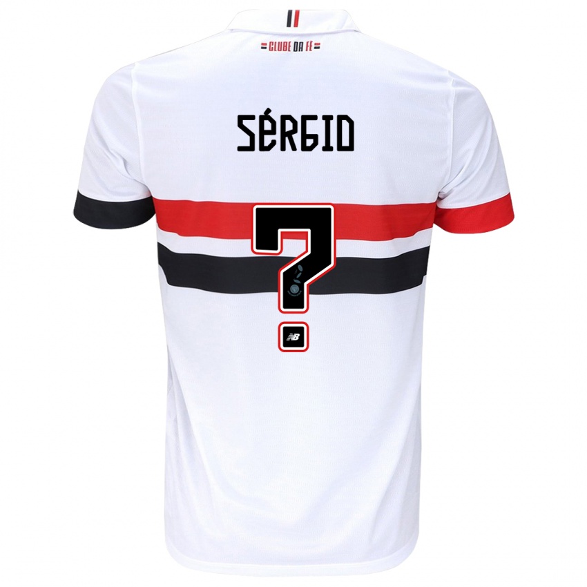 Gyermek Paulo Sérgio #0 Fehér Piros Fekete Hazai Jersey 2024/25 Mez Póló Ing