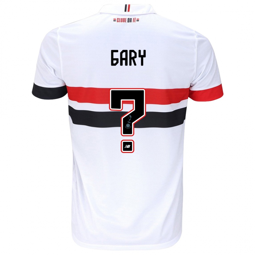 Gyermek Ganael Gary #0 Fehér Piros Fekete Hazai Jersey 2024/25 Mez Póló Ing