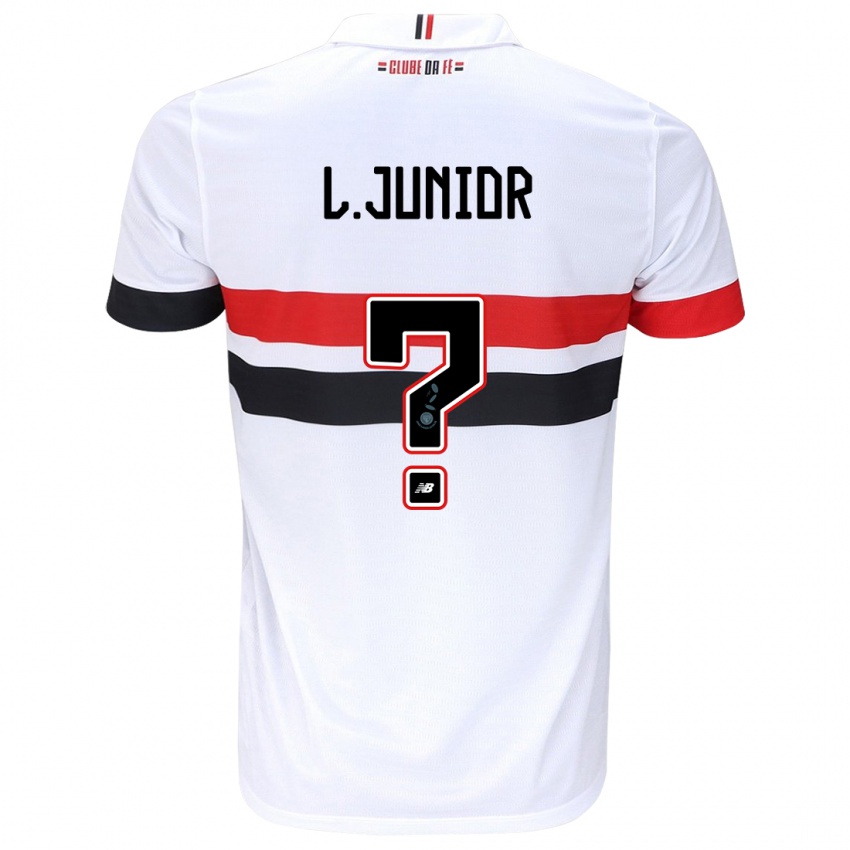 Gyermek Luciano Junior #0 Fehér Piros Fekete Hazai Jersey 2024/25 Mez Póló Ing