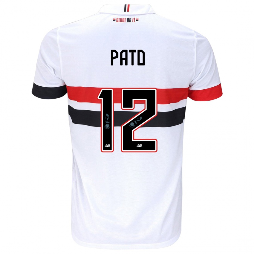 Gyermek Alexandre Pato #12 Fehér Piros Fekete Hazai Jersey 2024/25 Mez Póló Ing