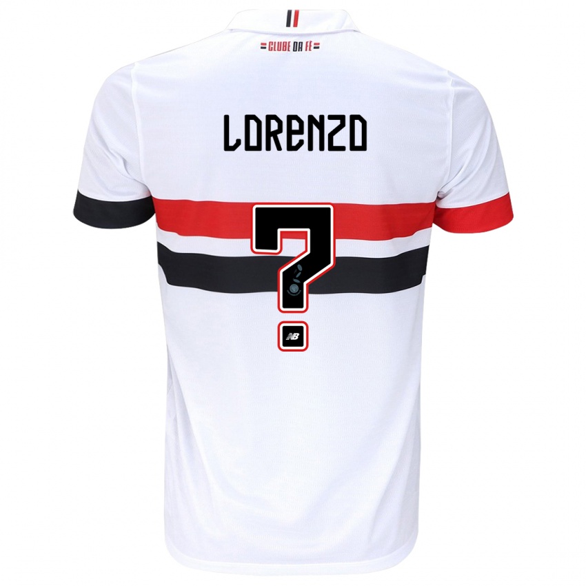 Gyermek Lorenzo #0 Fehér Piros Fekete Hazai Jersey 2024/25 Mez Póló Ing