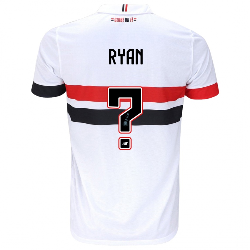 Gyermek Ryan #0 Fehér Piros Fekete Hazai Jersey 2024/25 Mez Póló Ing