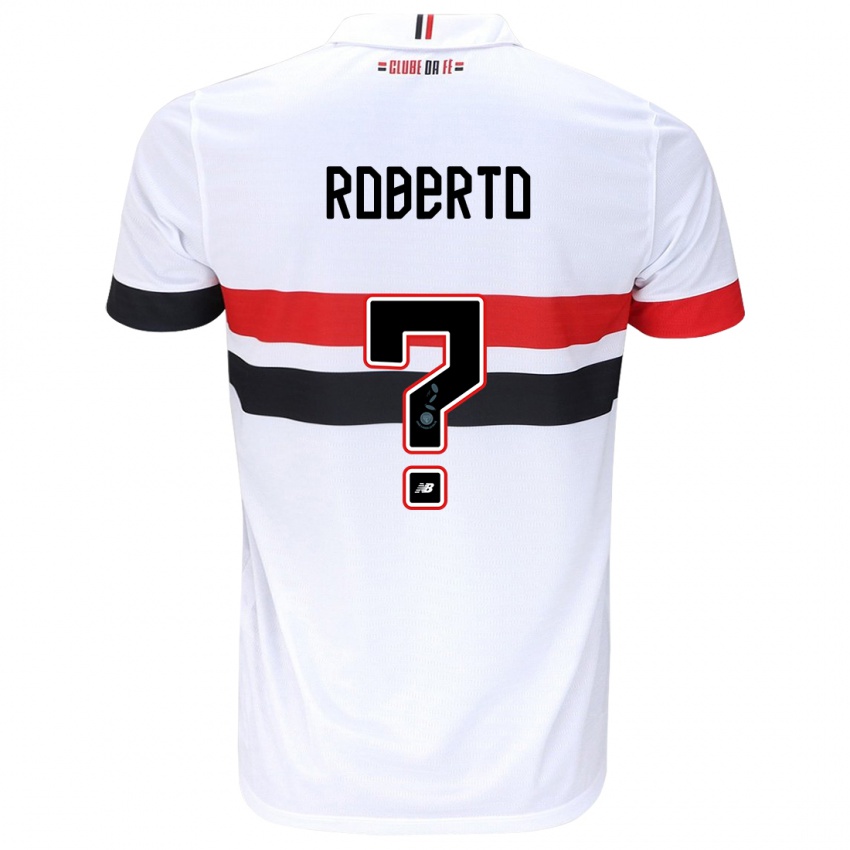 Gyermek Roberto #0 Fehér Piros Fekete Hazai Jersey 2024/25 Mez Póló Ing