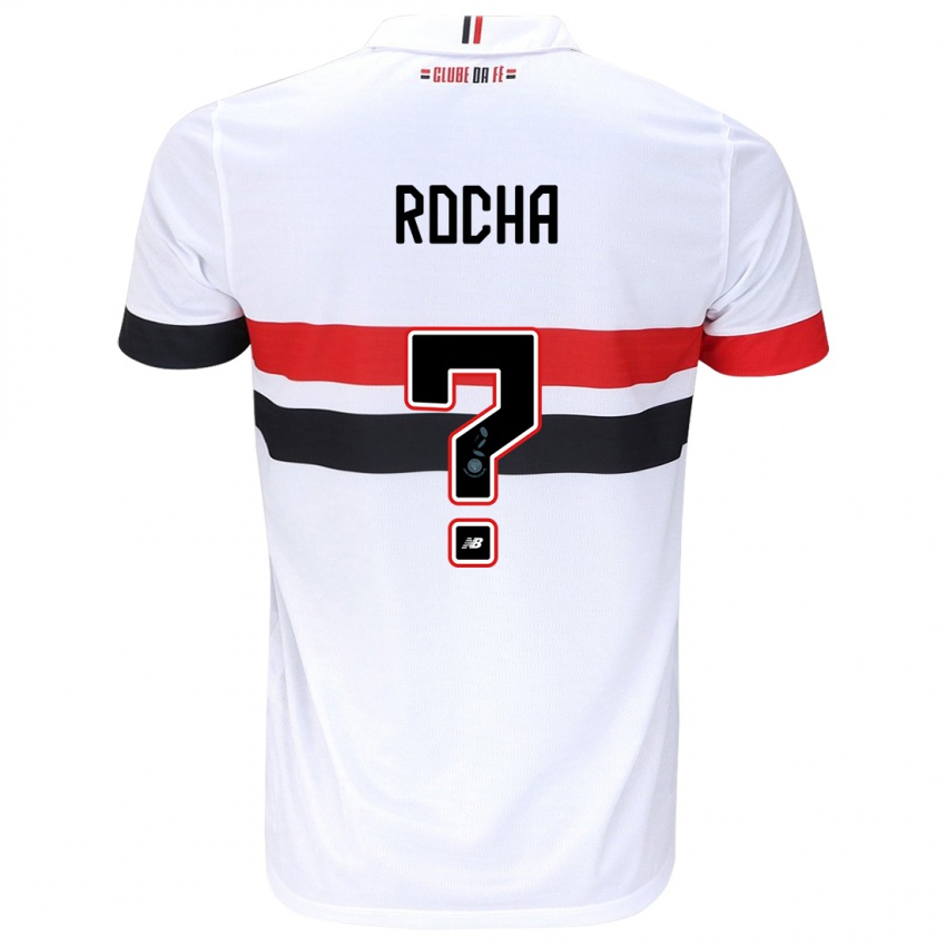 Gyermek Gabriel Rocha #0 Fehér Piros Fekete Hazai Jersey 2024/25 Mez Póló Ing