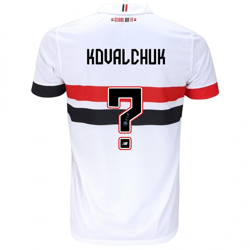 Gyermek Filipp Kovalchuk #0 Fehér Piros Fekete Hazai Jersey 2024/25 Mez Póló Ing