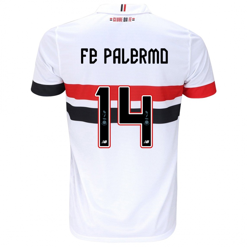 Gyermek Fe Palermo #14 Fehér Piros Fekete Hazai Jersey 2024/25 Mez Póló Ing