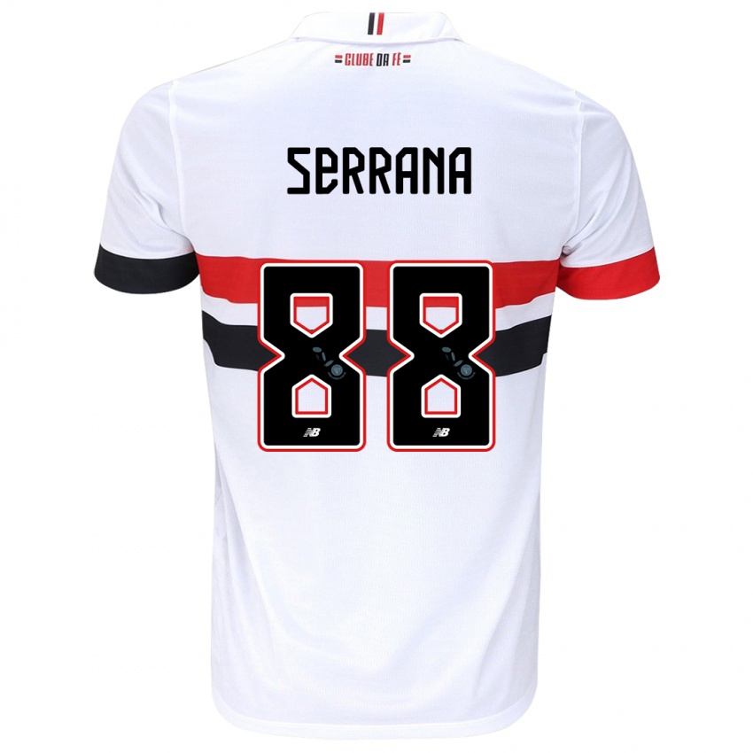 Gyermek Serrana #88 Fehér Piros Fekete Hazai Jersey 2024/25 Mez Póló Ing