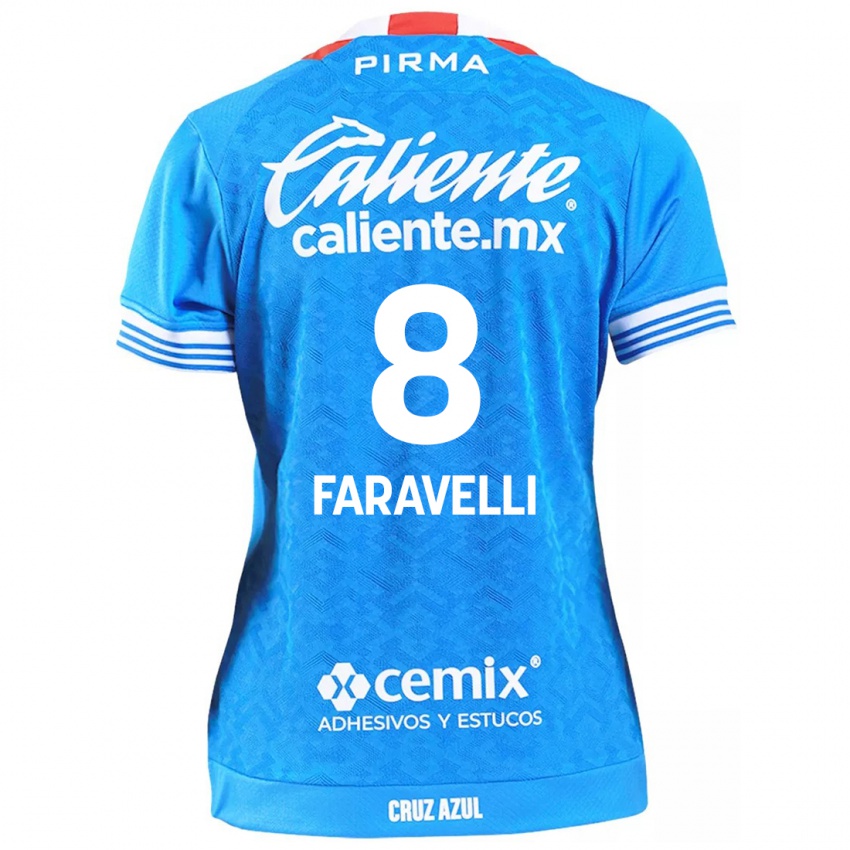 Gyermek Lorenzo Faravelli #8 Égszínkék Hazai Jersey 2024/25 Mez Póló Ing