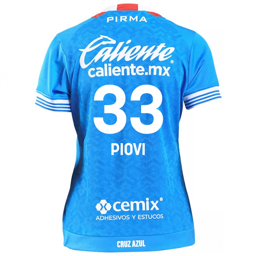 Gyermek Gonzalo Piovi #33 Égszínkék Hazai Jersey 2024/25 Mez Póló Ing