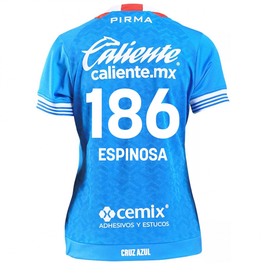 Gyermek Brandón Espinosa #186 Égszínkék Hazai Jersey 2024/25 Mez Póló Ing