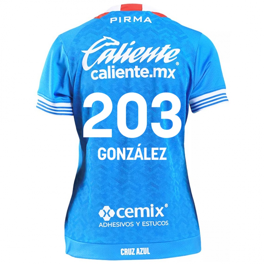 Gyermek Rogelio González #203 Égszínkék Hazai Jersey 2024/25 Mez Póló Ing