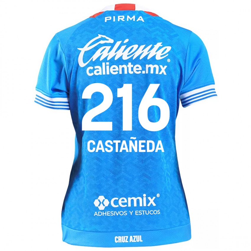 Gyermek Ian Castañeda #216 Égszínkék Hazai Jersey 2024/25 Mez Póló Ing