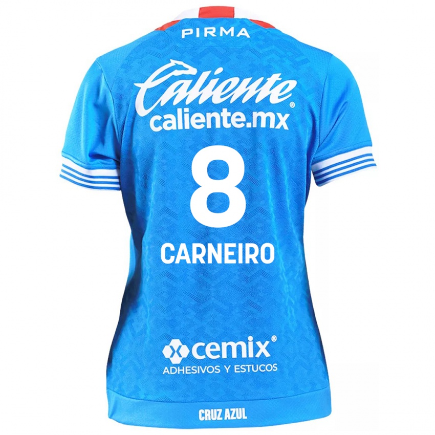 Gyermek Gonzalo Carneiro #8 Égszínkék Hazai Jersey 2024/25 Mez Póló Ing