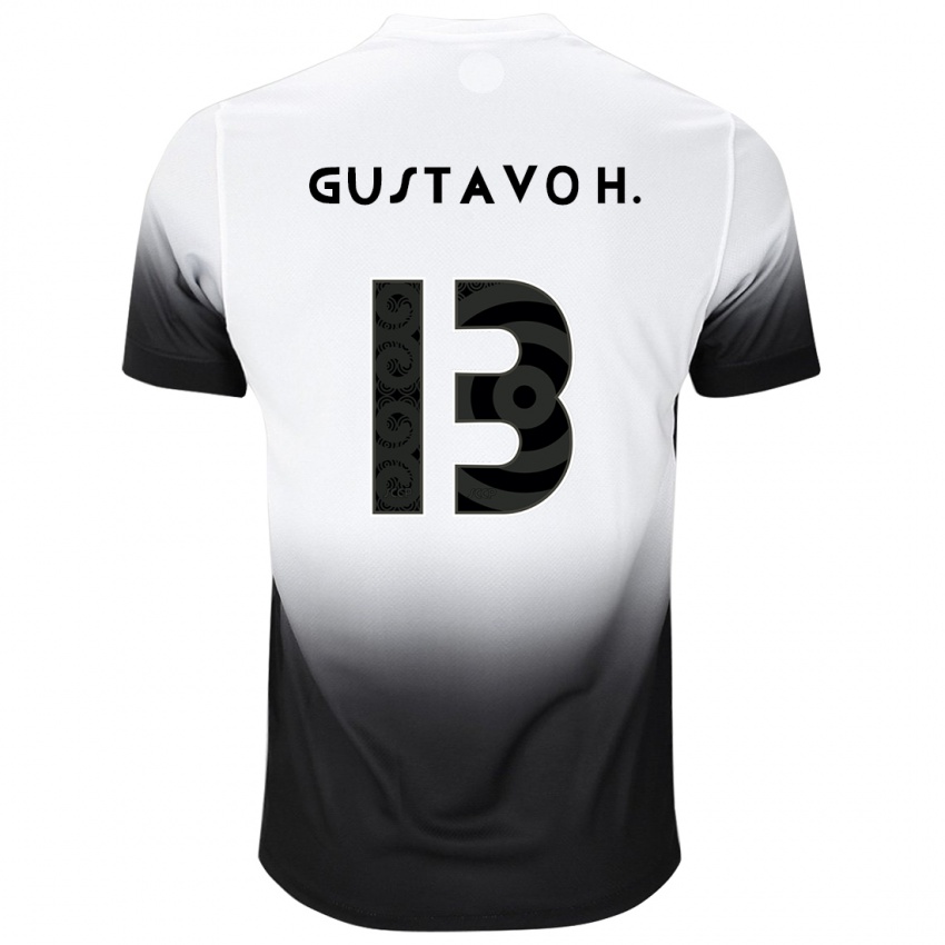 Gyermek Gustavo Henrique #13 Fehér Fekete Hazai Jersey 2024/25 Mez Póló Ing