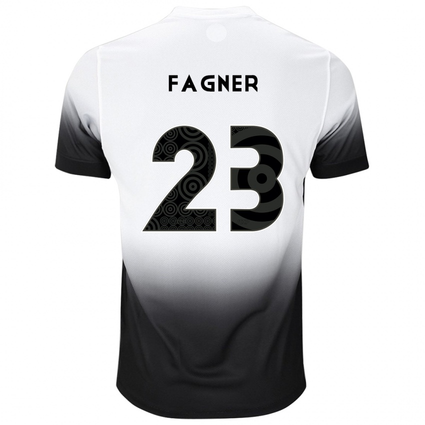 Gyermek Fagner #23 Fehér Fekete Hazai Jersey 2024/25 Mez Póló Ing