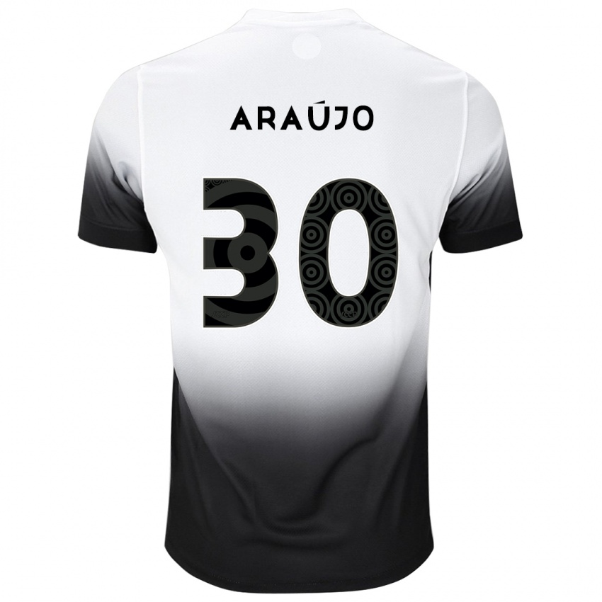 Gyermek Matheus Araujo #30 Fehér Fekete Hazai Jersey 2024/25 Mez Póló Ing