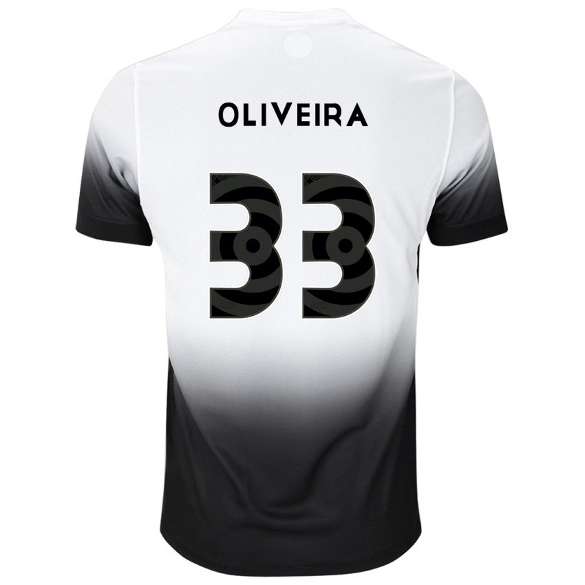 Gyermek Ruan Oliveira #33 Fehér Fekete Hazai Jersey 2024/25 Mez Póló Ing