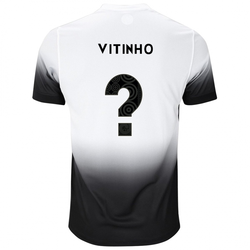 Gyermek Vitinho #0 Fehér Fekete Hazai Jersey 2024/25 Mez Póló Ing