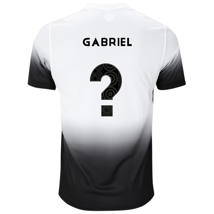 Gyermek Gabriel #0 Fehér Fekete Hazai Jersey 2024/25 Mez Póló Ing