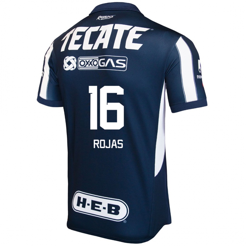 Gyermek Johan Rojas #16 Kék Piros Fehér Hazai Jersey 2024/25 Mez Póló Ing