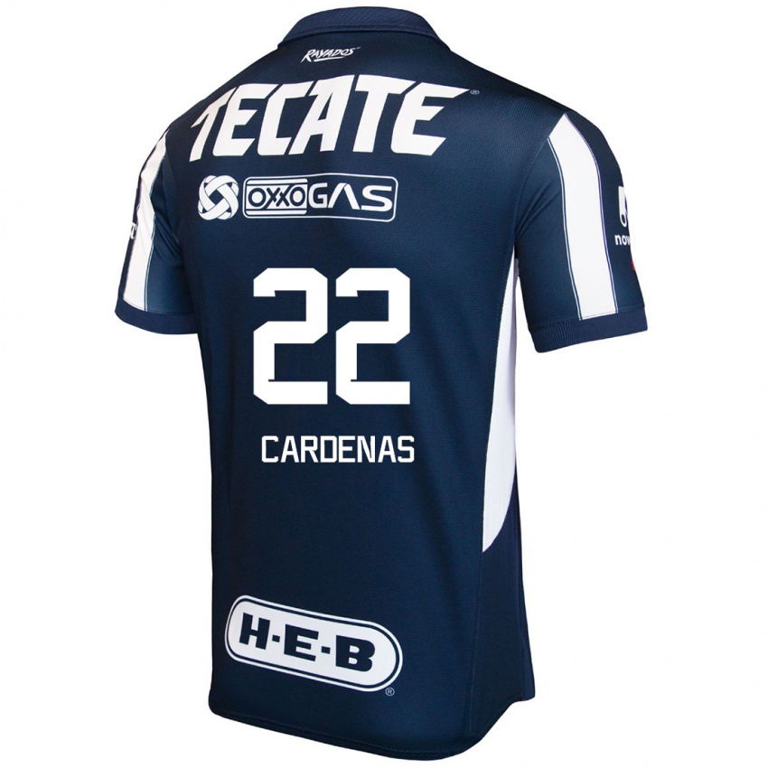 Gyermek Luis Cárdenas #22 Kék Piros Fehér Hazai Jersey 2024/25 Mez Póló Ing