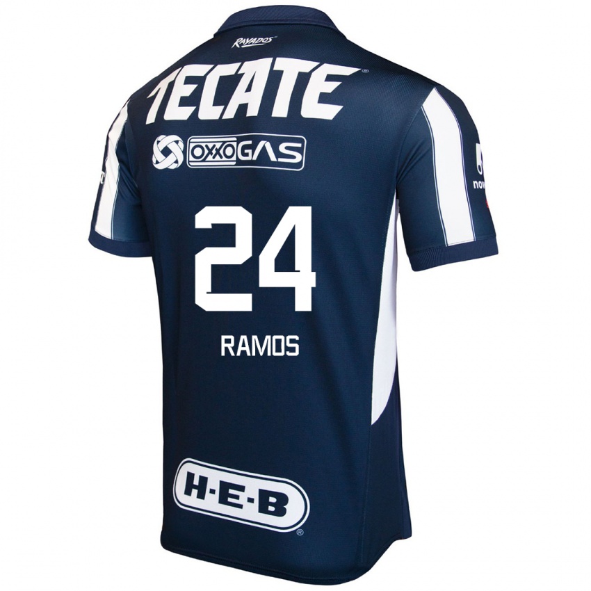 Gyermek César Ramos #24 Kék Piros Fehér Hazai Jersey 2024/25 Mez Póló Ing