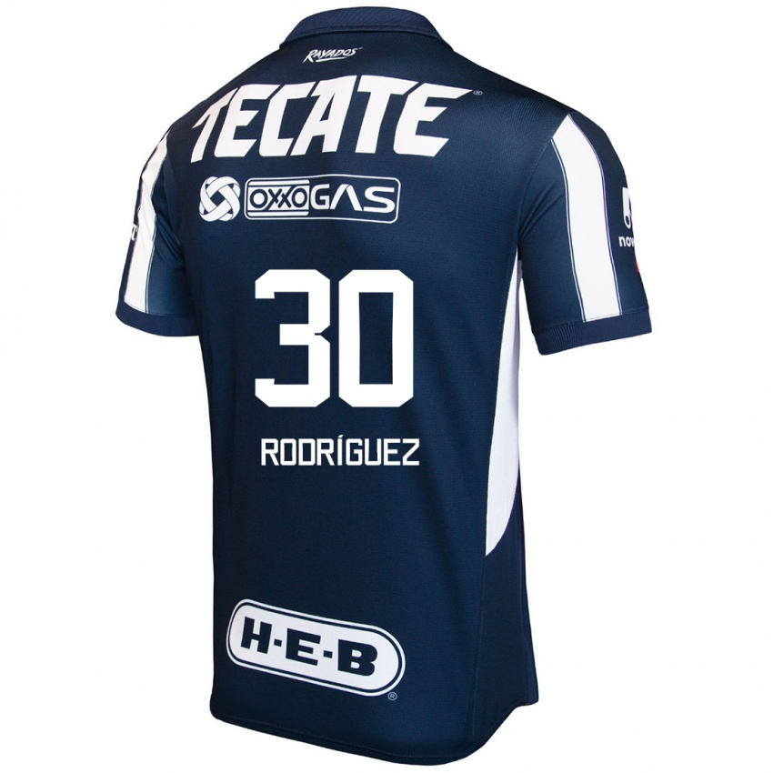 Gyermek Jorge Rodríguez #30 Kék Piros Fehér Hazai Jersey 2024/25 Mez Póló Ing