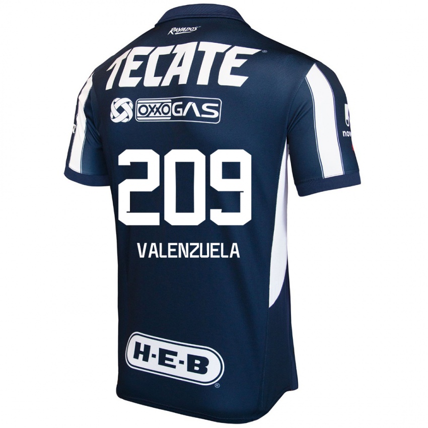 Gyermek Francisco Valenzuela #209 Kék Piros Fehér Hazai Jersey 2024/25 Mez Póló Ing