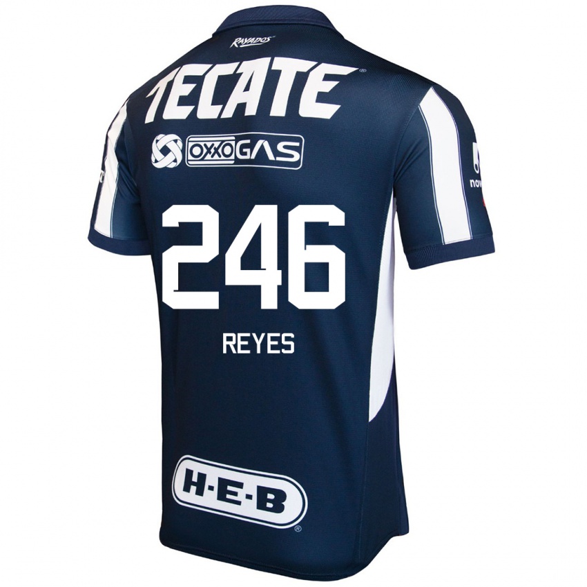 Gyermek Cristian Reyes #246 Kék Piros Fehér Hazai Jersey 2024/25 Mez Póló Ing