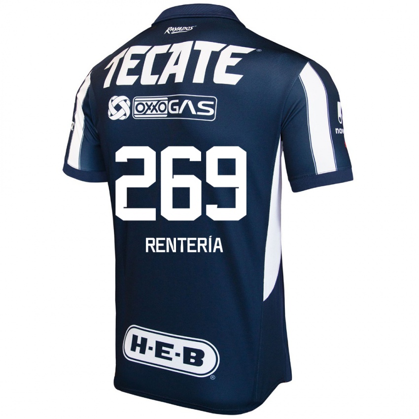 Gyermek Rodrigo Rentería #269 Kék Piros Fehér Hazai Jersey 2024/25 Mez Póló Ing