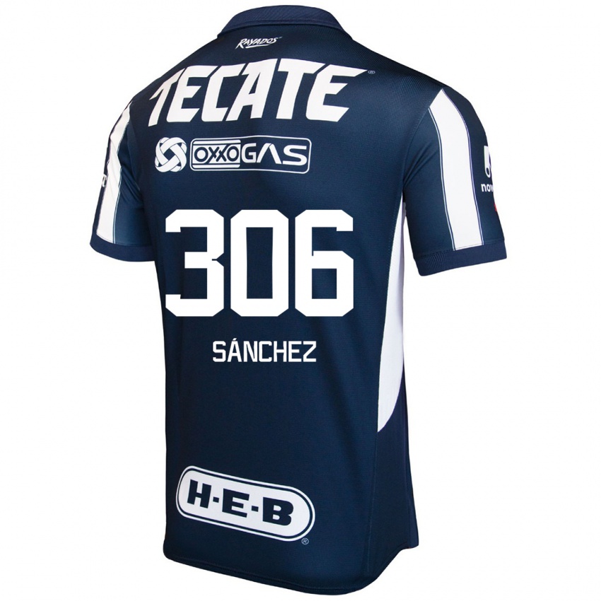 Gyermek Jorge Sánchez #306 Kék Piros Fehér Hazai Jersey 2024/25 Mez Póló Ing