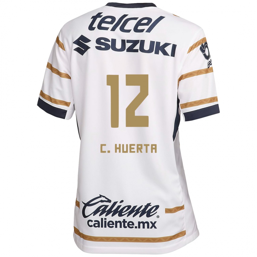 Gyermek César Huerta #12 Fehér Obszidián Hazai Jersey 2024/25 Mez Póló Ing