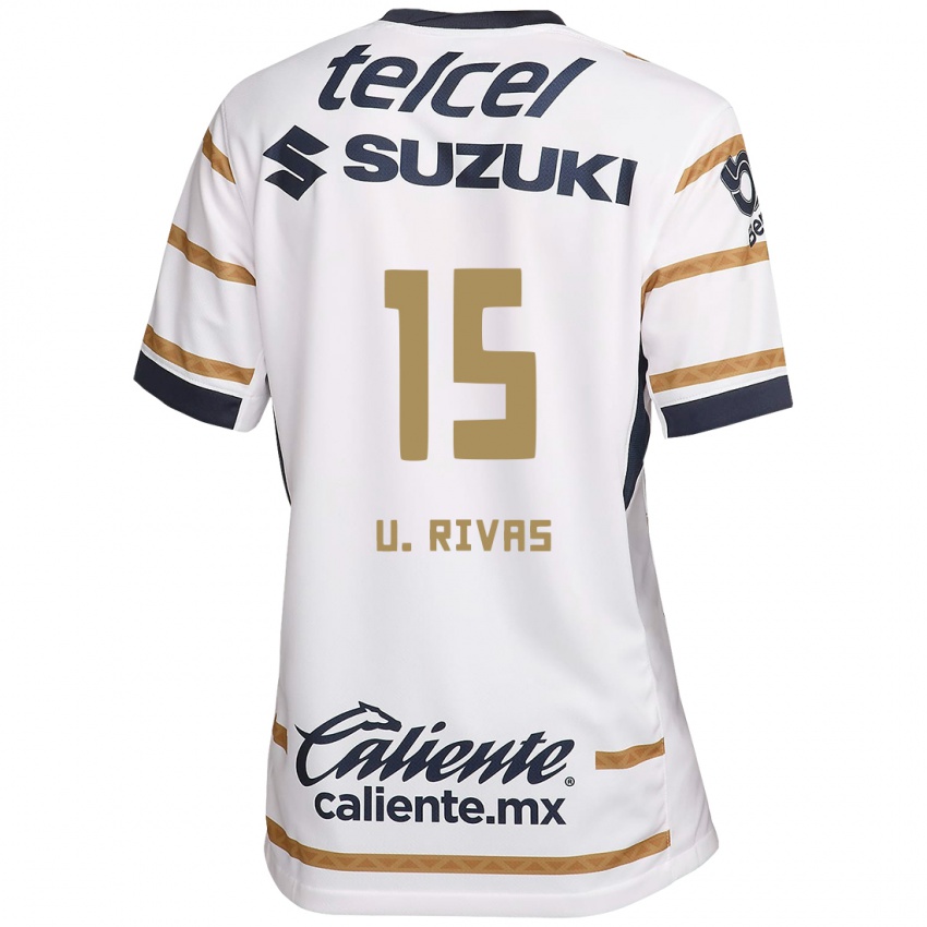 Gyermek Ulises Rivas #15 Fehér Obszidián Hazai Jersey 2024/25 Mez Póló Ing