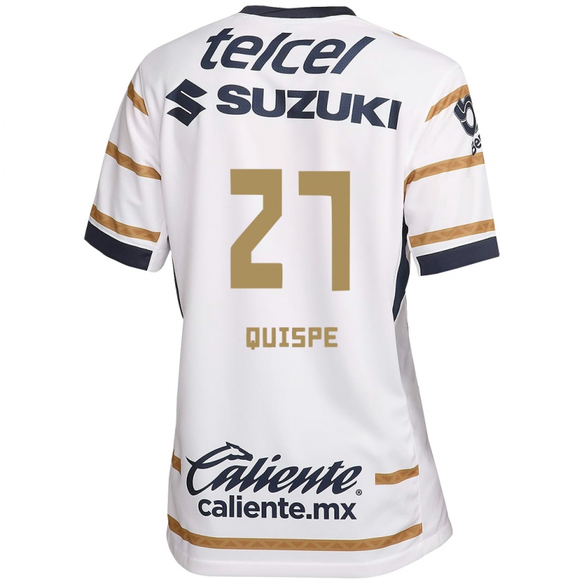 Gyermek Piero Quispe #27 Fehér Obszidián Hazai Jersey 2024/25 Mez Póló Ing