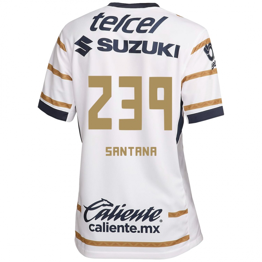 Gyermek Guillermo Santana #239 Fehér Obszidián Hazai Jersey 2024/25 Mez Póló Ing