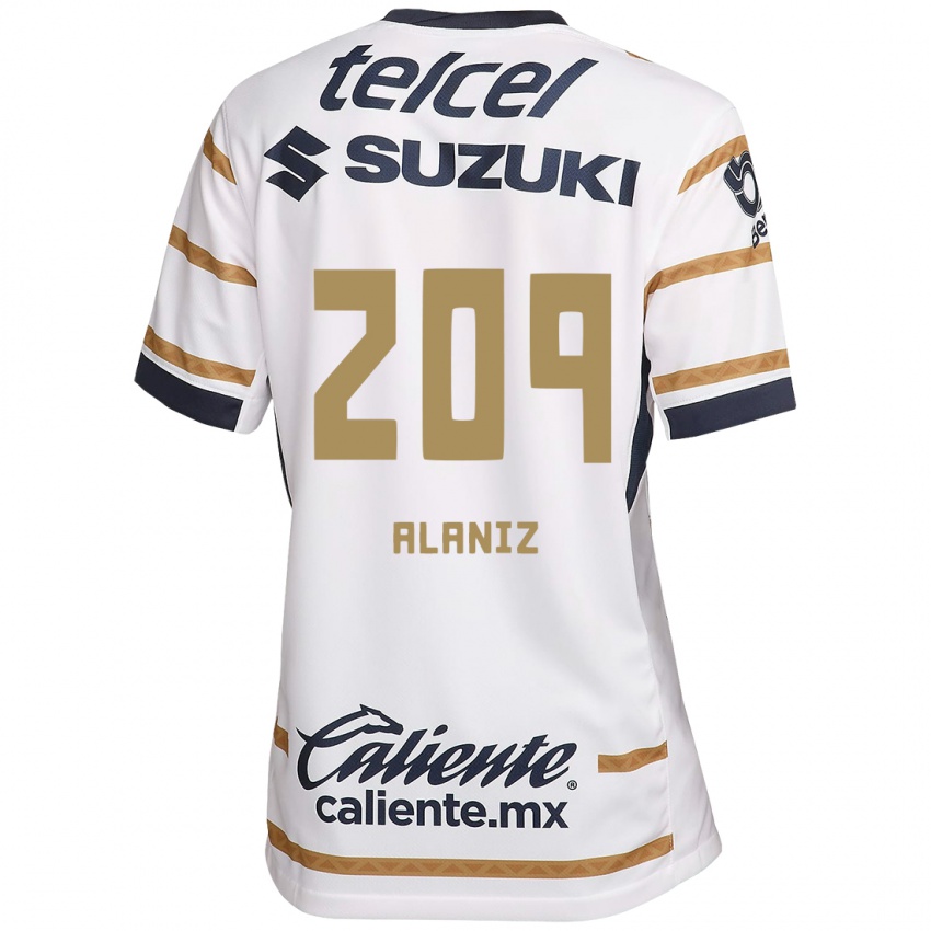 Gyermek Jorge Alaniz #209 Fehér Obszidián Hazai Jersey 2024/25 Mez Póló Ing