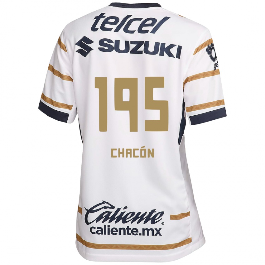 Gyermek Eduardo Chacón #195 Fehér Obszidián Hazai Jersey 2024/25 Mez Póló Ing