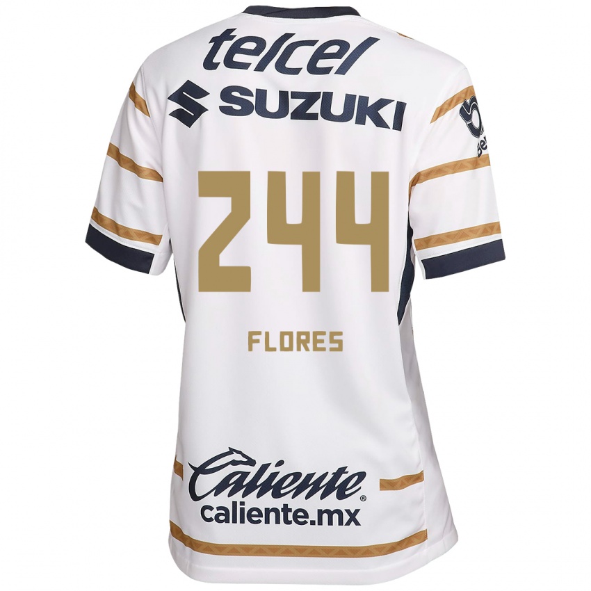 Gyermek Jonathan Flores #244 Fehér Obszidián Hazai Jersey 2024/25 Mez Póló Ing