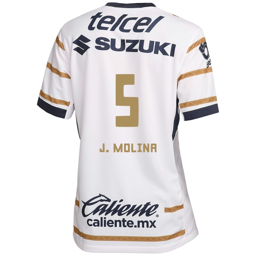 Gyermek Jesús Molina #5 Fehér Obszidián Hazai Jersey 2024/25 Mez Póló Ing