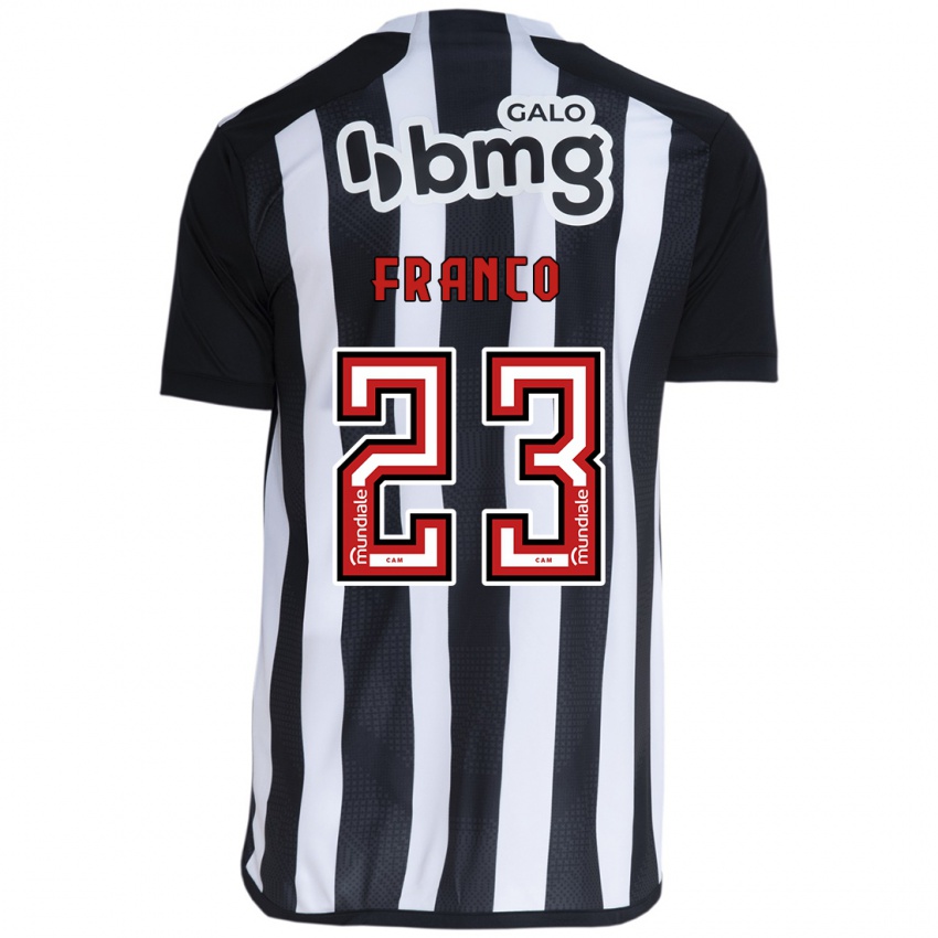 Gyermek Alan Franco #23 Fehér Fekete Hazai Jersey 2024/25 Mez Póló Ing