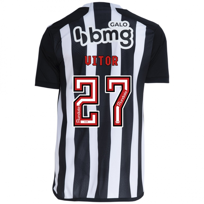 Gyermek Paulo Vitor #27 Fehér Fekete Hazai Jersey 2024/25 Mez Póló Ing