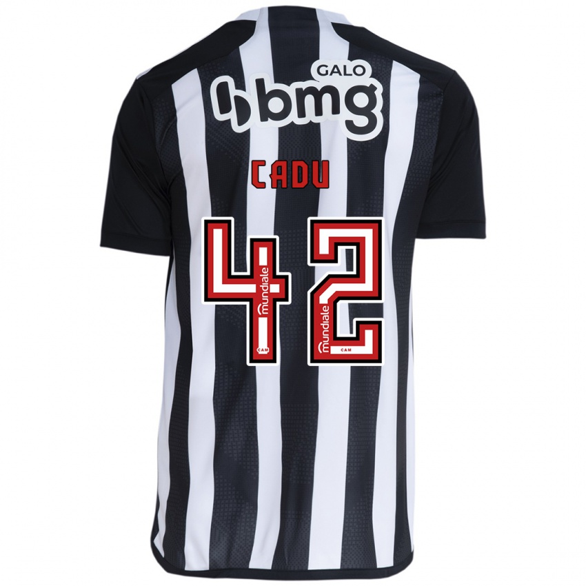 Gyermek Cadu #42 Fehér Fekete Hazai Jersey 2024/25 Mez Póló Ing